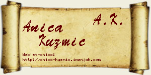 Anica Kuzmić vizit kartica